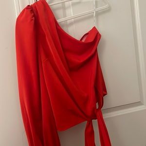 Red one shoulder lovers + friends top